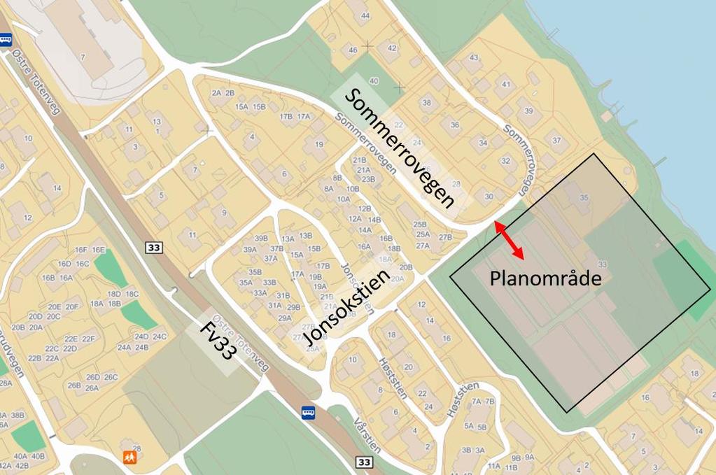 TRAFIKKANALYSE BONDELIA PARK 5 Figur 5 Planområdet og omkringliggende veier. Kartgrunnlag finn.no. Prosjektet inneholder også kjørevei, gang-/sykkelvei, strandpromenade, naturområde og småbåthavn.