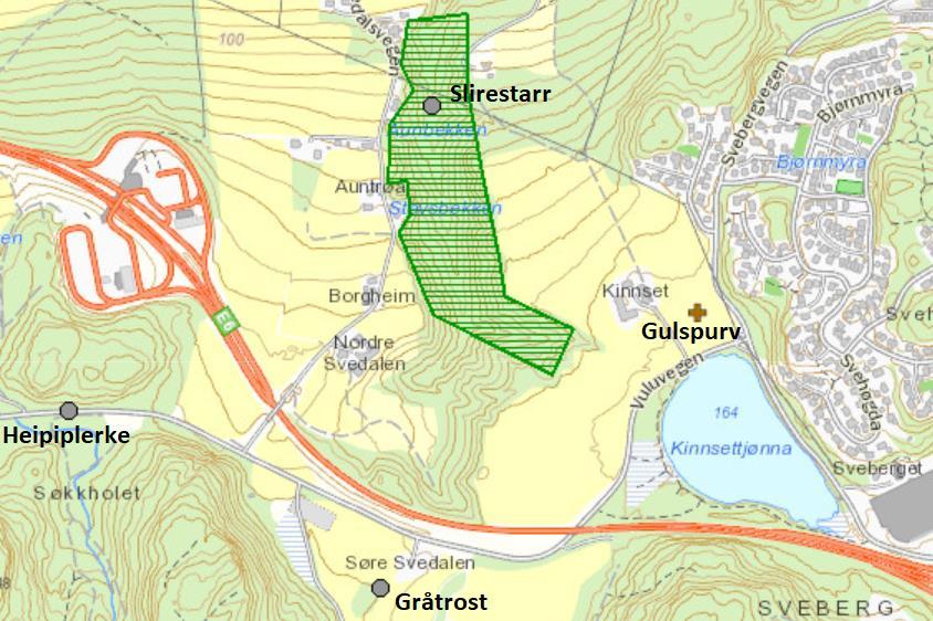 Nedstrøms kryssing av vassdraget ligger det en naturtypelokalitet (ID: BN00079332) av typen gråorheggeskog som er verdisatt til viktig og som huser flere arter vassdragstilknyttede plantearter som