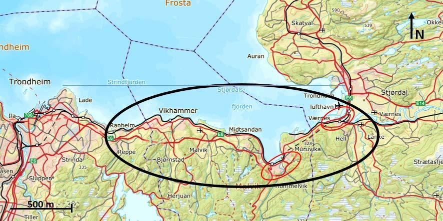 1 INNLEDNING På E6 mellom Ranheim og Værnes i Trondheim, Malvik og Stjørdal kommune i Trøndelag er det i dag to-, tre- og firefeltsveg, og fartsgrensen varierer mellom 80- og 90 km/t.