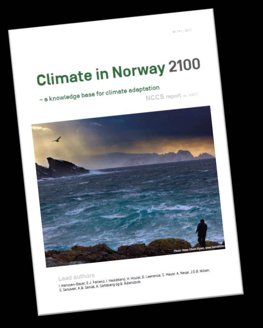 Klima i Norge 2100 Gjennomsnittstemperaturen på fastlandet i Norge forventes å øke med 2,3 til 4,6 grader innen 2100.