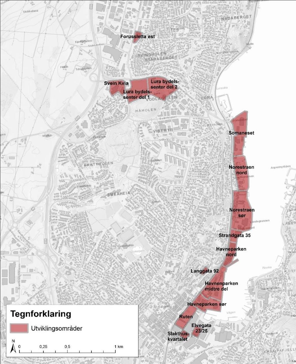 Veglinjen følger dagens vegstrekning, med små avvik. I tillegg utvides den i bredden.