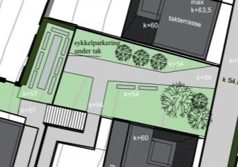 Det vises figur 4 og tabell 2. I forslag til bestemmelser, punkt 5.4, er det satt krav til opparbeiding av lekeplass for små barn, møblering, beplantning mm. Feltet f_blk2 (nr.