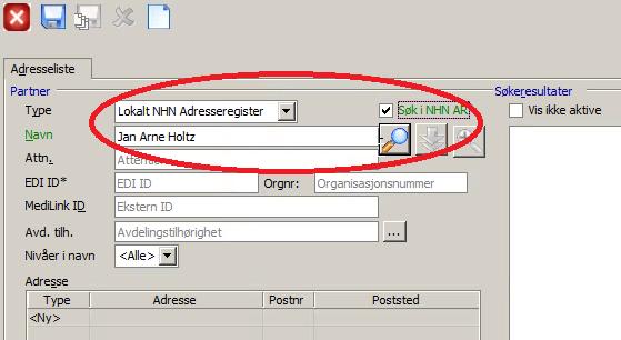 3. La det stå Lokalt NHN Adresseregister i Type-fanen.