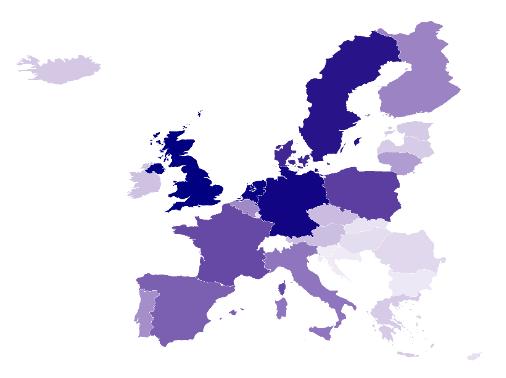 EKSPORT TIL EU/EØS Tabellen viser eksporten fra Møre og Romsdal fordelt på land i det europeiske indre marked.