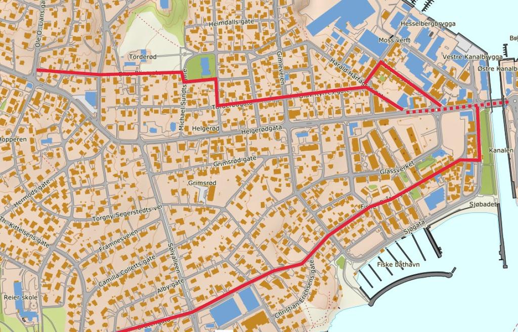 Sykkeltraséer parallelt med Helgerødgata (nord/sør) Effekt: trygt og attraktivt å sykle flere velger sykkel Status: Nord: under