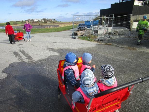 Maurene hadde grovmotoriske aktiviteter som hinderløype og turer. Tema for turene Vi nådde målet vårt med å lete etter blomster, fugler og småkryp.