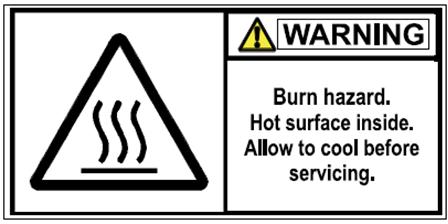 Revision: A3 Page: 5 of 5 Figure 2.1 Equipment may contain fluid under high pressure. In event of leakage, jets can penetrate skin and cause severe injury. Figure 2.2 Equipment may contain components, which can be hot during operation.