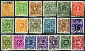 nr.: C0615 19 forskjellige postfriske portomerker. Inkl. bl.a.