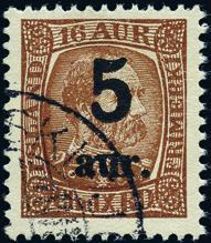 Postfrisk. : 2373 5/16 aur Provisorie 1921/22.