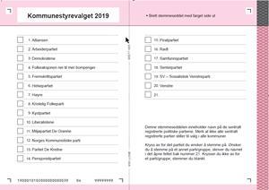 partinavn - avkryssingsstemmeseddel Fylkestingsvalg  partinavn -