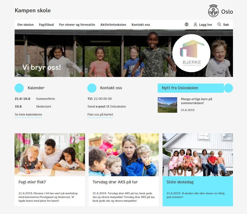 Utdanningsetaten Side 10 5. Nettsiden tilpasses ulike skjermstørrelser Oppsettet på skolens nettside tilpasser seg den skjermstørrelsen den vises på (responsivt design).