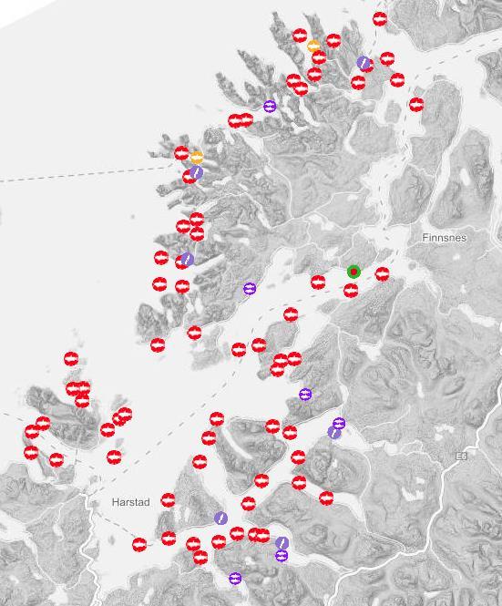 Nye lokaliteter Baltsfjord ytre- Lenvik Litje Rogla, Harstad Store