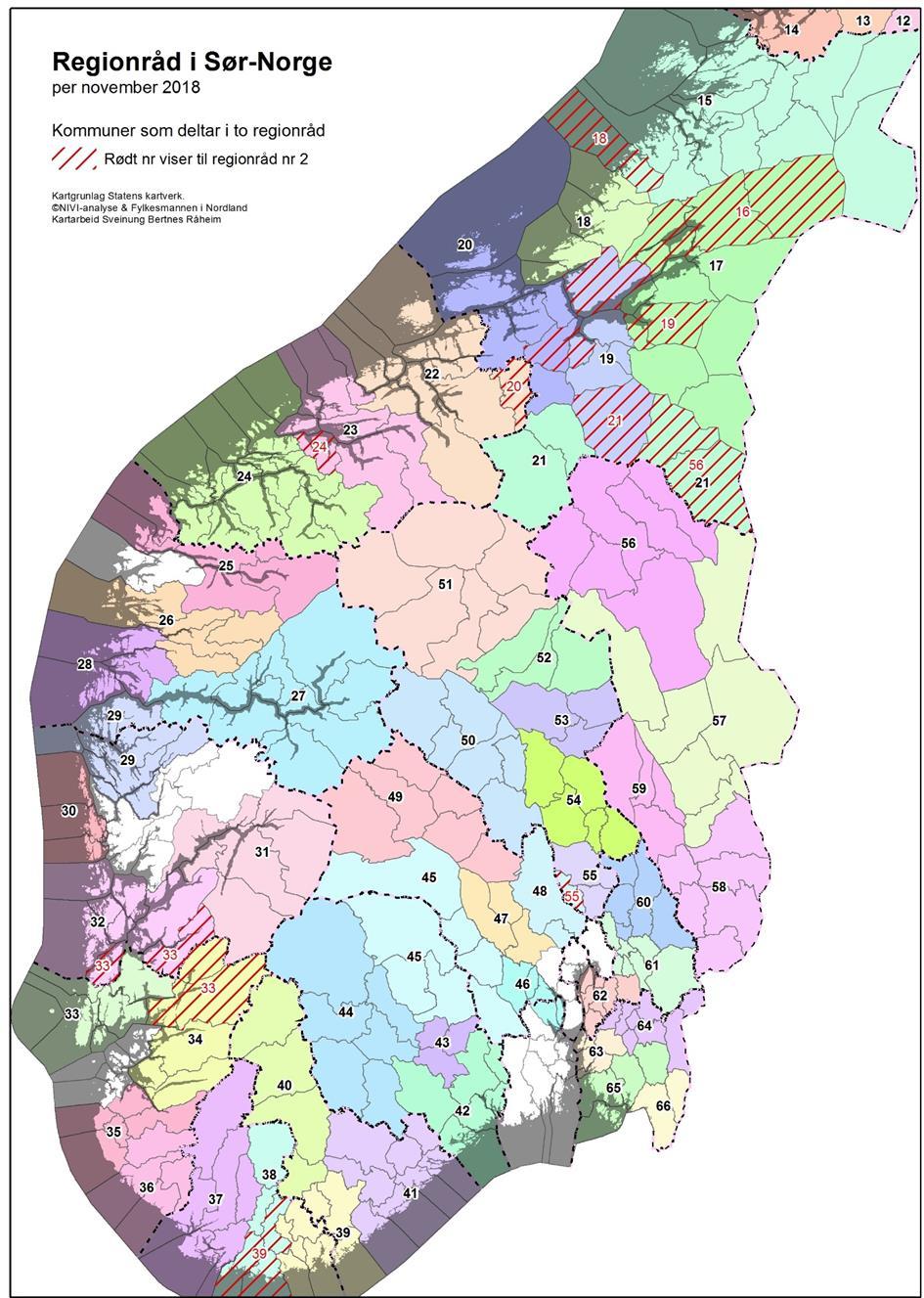 kommuner står utenfor i Sør-Norge 23