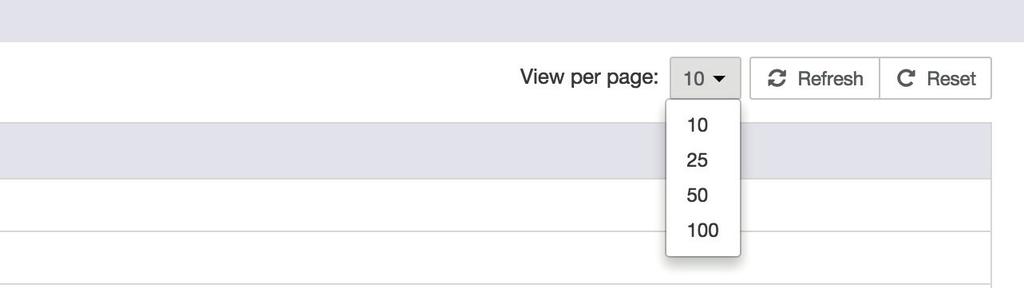 Page numbering The locale datagrid displays a page number. All the locales are displayed in the datagrid per set of N locales. The number of locales is indicated at the top right of the grid.