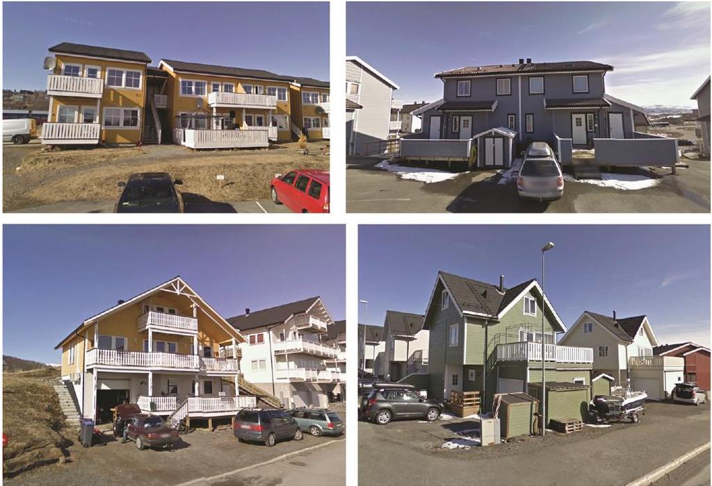 Ulike bygg i nabolaget. Bildene under viser 3d-illustrasjoner av området med de nye bygningene.