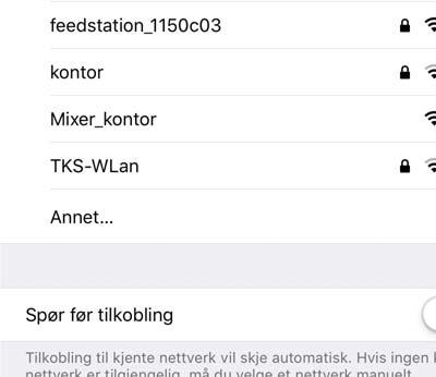 Trykk inn på Wifi : Tilkobling til Wifi