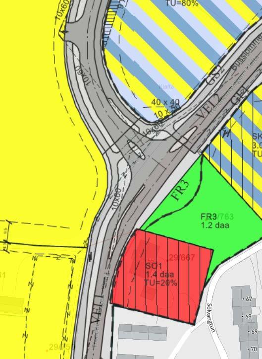 3. Kryssløsning Kryssløsning Krysset er tidligere regulert i reguleringsplan for; «Asper/Reisop gnr.29/16 m.fl., Kløfta,08.05.2006».