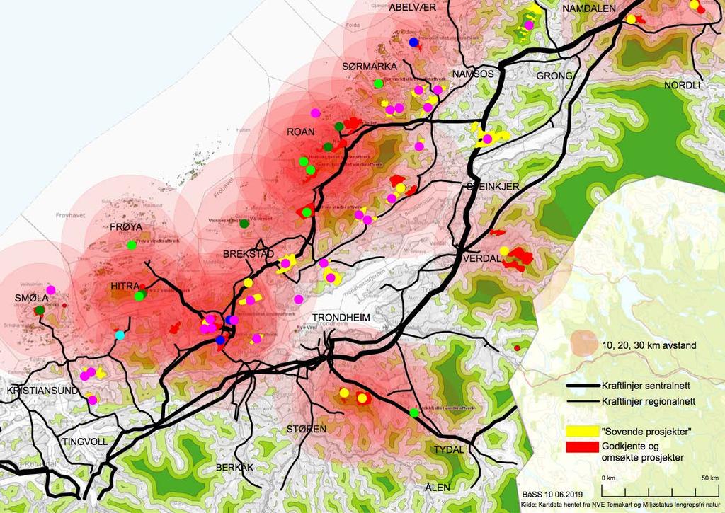 VINDKRAFTVERK - TRØNDELAG INFLUENS, VISUELL AVSTAND