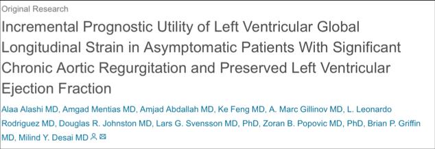 GLS prognostisk markør Normalverdi GLS HUNT -16,7% (2,4) Dalen, EurJ Echocardio 2010 ü > 1000 patients, III+ AR og indeksert LVESD