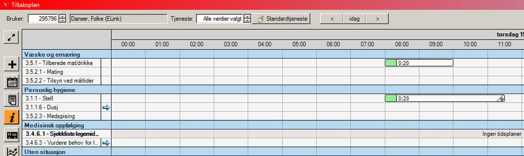 Stå i prosedyrefeltet, høyreklikk og hent inn standardteksten «OK_LMG_Sjekkliste».