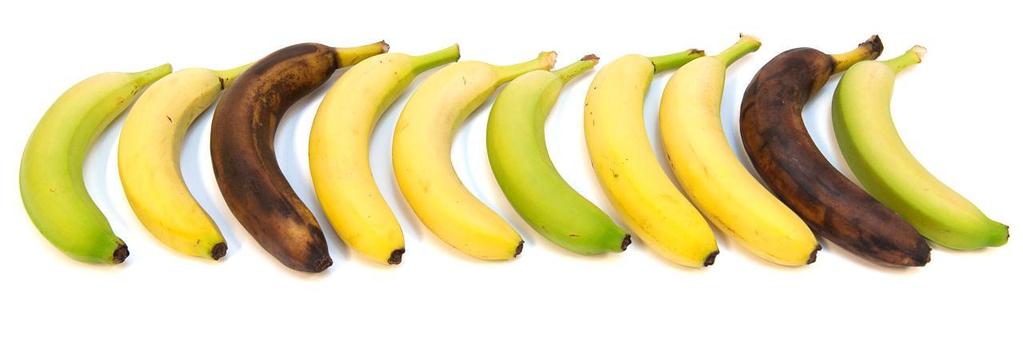 Oppgåve 4 (5 poeng) Tenk deg at du har ti bananar i skapet. Fem av dei er gule, tre er grøne, og to har blitt brune. Du tar tilfeldig to bananar.