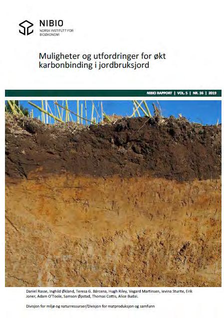 Fornying av eng kontra langvarig eng, m.m. 5. Bruk av fangvekster/dekkvekster: Kan binde 0,2 Mt CO 2 /år 6.