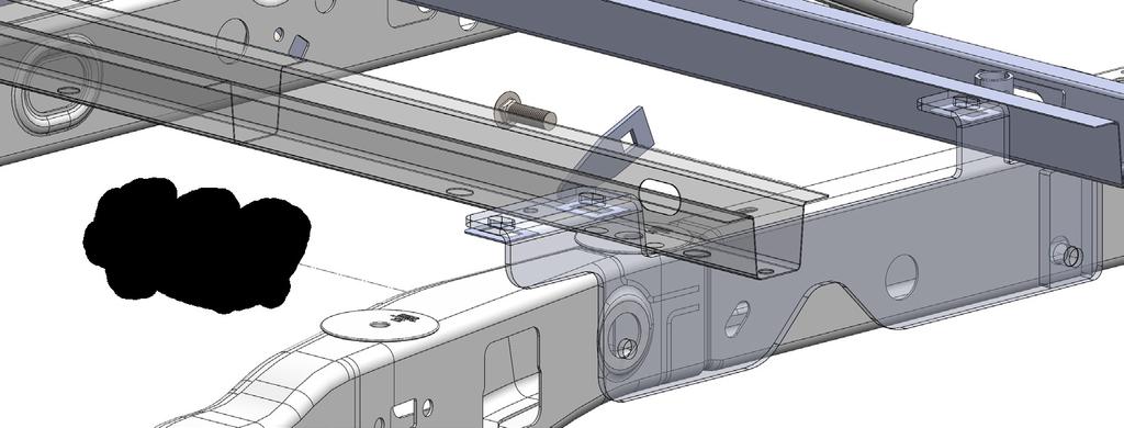 When fastening the Base Rails to the Mounting Brackets, the Flange Nut can easily be positioned under the square hole in the Base Rail using a pen or other small tool.