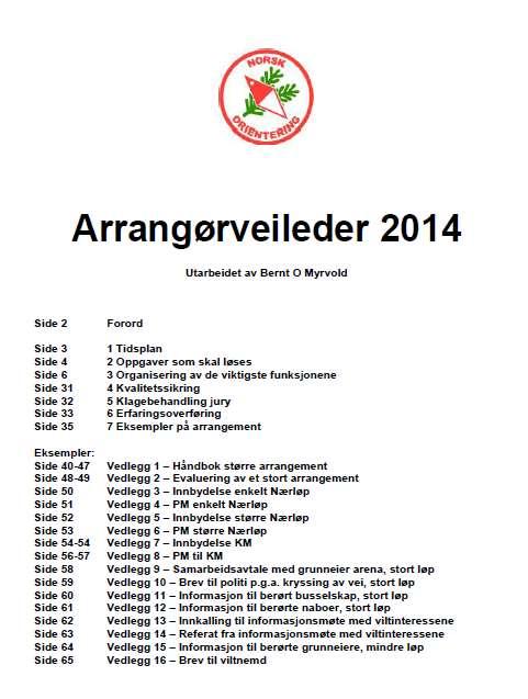 Nyttig lesestoff for både arrangør og TD Oppdatert 2016