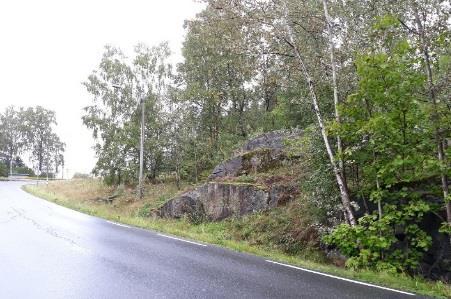 Mange ligger 10-15m fra veikanten og flere har separate garasjer imellom seg.