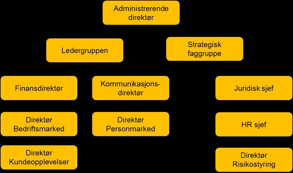 Det er egne avdelinger for utlån til privatmarkedet, næringsliv og plassering av likviditet: Figur 5 Organisering av kredittrisiko Som omtalt tidligere styres kredittrisiko tilknyttet