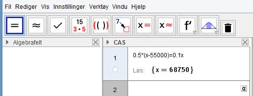 c L oss nt t Per tjener kr. Med Alterntiv 1 må hn etle 0,5 ( 55 000) kr. Med lterntiv vil hn etle 0,1 kr i sktt. Skttetrekket for de to lterntivene vil li like stort når 0,5 ( 55 000) = 0,1.