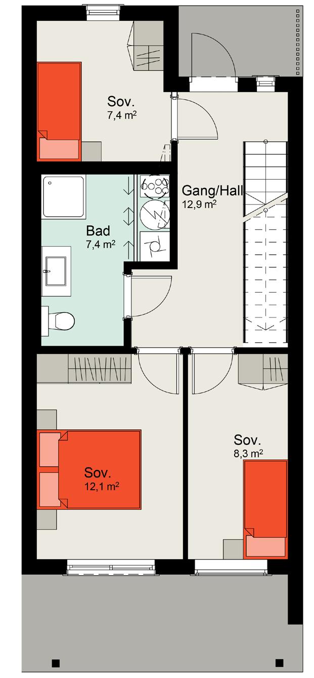 8 ROM FOR Å LEVE ROM FOR Å LEVE 9 PLANLØSNING INNHOLD MÅL BRA P-ROM 123,7 m 2 104,5 m 2 SEKSJON 1