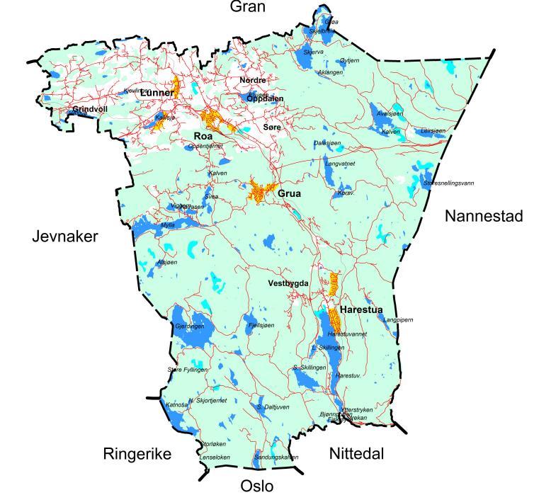 Lunner kommune ligger sør i Oppland fylke. Arealet er ca. 292 km 2. Lunner hadde 9.080 innbyggere den 01.01.17. Dette er en økning på 562 innbyggere fra 2006.