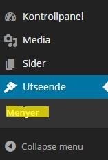 Når man er ferdig, trykker man «Oppdater» (blå knapp) i menyen til høyre, for å legge ut siden på hjemmesiden.