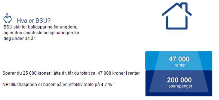 Oppgåve 5 (4 poeng) Tenk deg at du opprettar ein BSU-konto 1. januar neste år og sett inn 25 000 kroner. Du sett inn 25 000 kroner 1. januar dei neste sju åra også. Renta er 4,7 % per år.