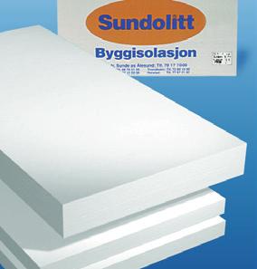 15 Sundolitt Plateprodukter Sundolitt S 80 38 k D -verdi: 0,038 W/mK Isolering i gulv på grunn. 80 kpa Isolasjon av forstøtningsmur. Isolering i vegger og tak. Isolering i betongelement.