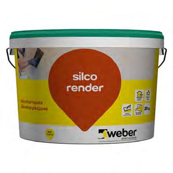 weber silco render Produktdatablad PRODUKTFORDELER Vannavisende/lavt vannopptak Egnet til overfaltebehandling av tidligere akrylmalte overflater Diffusjonsåpen PRODUKTBESKRIVELSE weber silco render