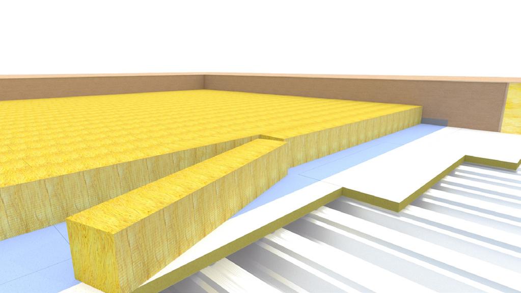 I tilfeller med stålplatetak må man forsikre seg om at underlagsplaten er dimensjonert til å tåle lysåpningen i platene. Platene legges tett og med forskutte skjøter. 2.