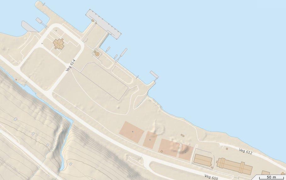 Figur 1: Kartutsnitt over området. Kilde: http://lokalstyre.maps.arcgis.com. 1.2 Områdebeskrivelse Tomta ligger ved Bykaia, omtrent 30 meter fra dagens strandlinje, figur 2.