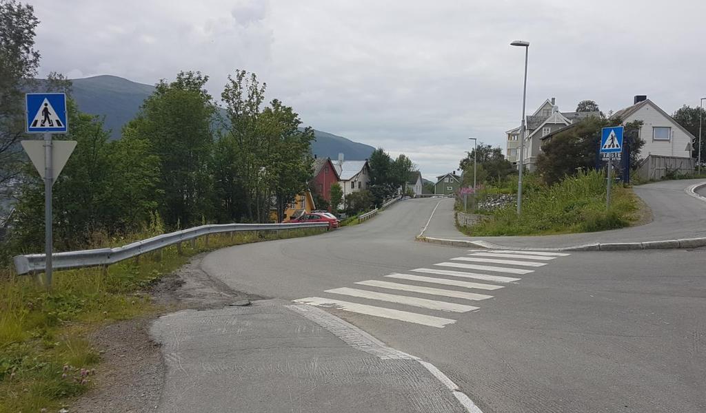 2.3.37 Kryssingspunkt 11 24 Punktet er et gangfelt i krysset Dramsvegen X Sommerfelds gate. Punktet ligger på strekning med belysning og fartsgrense 30 km/t. Det er belysning på strekningen.