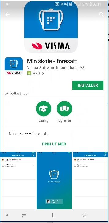 App-info «Min Skole» er en foresatt-app som vil lette kommunikasjon mellom skolen og hjemmet. Appen er tilknyttet skyløsningen Visma Flyt Skole og erstatter den digitale meldingsboken.