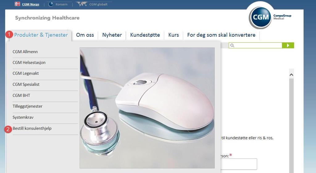 Bestillingen kan du gjøre på våre nettsider ved å velge "Produkter & Tjenester" og deretter "Bestill