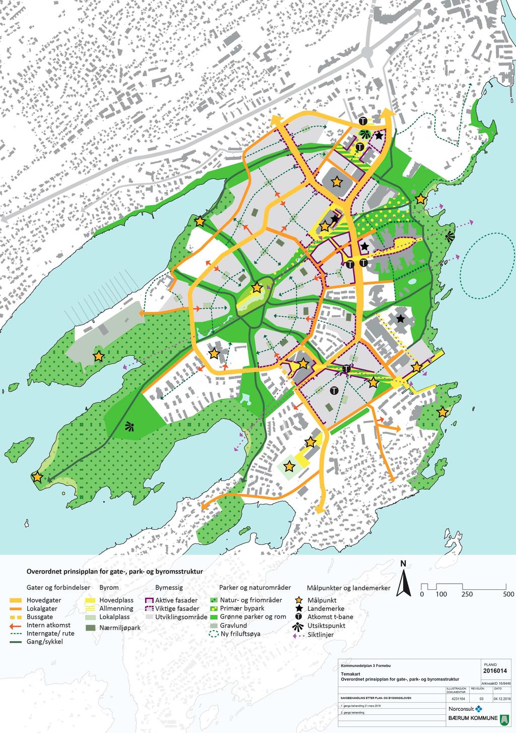 Vekstområde Fornebu KDP3 vedtatt, utbyggingsvolum for ca 11000 boliger følger opp forutsetning i RP-ATP og for bygging av Fornebubanen Overordnet prinsipplan for gate-, park- og byromstruktur;