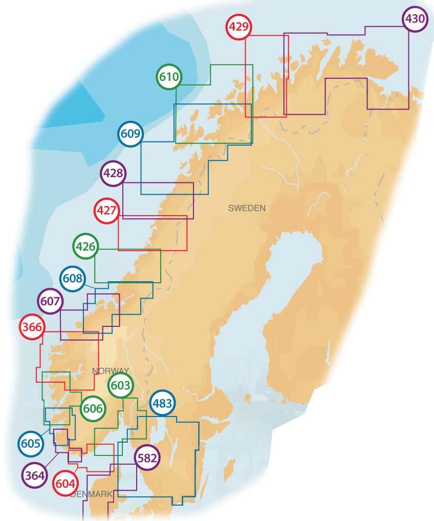 Krever ikke retur av gammel brikke Small2 NAV+ kartområder med samme kartografi som 49XG/45XG, men med mindre områder: 5G603 Strømstad - Oslo - Honnsvika, inkl.
