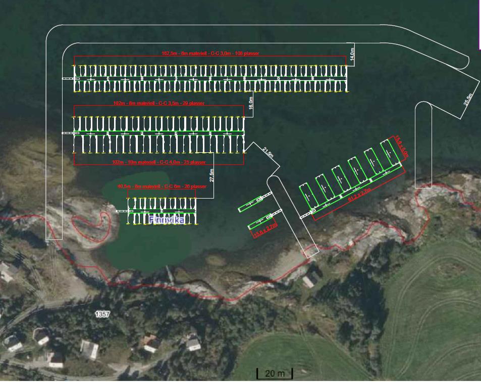 3 Miljø og geoteknikk ved etablering av småbåthavnen Figur 1: Flyfoto med inntegnet molo og småbåthavn Plan- og bygningslovens byggeteknisk forskrift (TEK10) 7-1 andre ledd sier: Tiltak skal