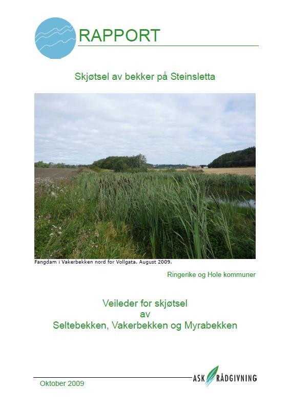 Skjøtselsplaner Første versjon av veilederen utarbeidet på oppdrag fra Ringerike og Hole kommuner av Ask Rådgivning i 2009 v/ Leif Simonsen Bekkenes forskjellige soner er delt i 4 kategorier etter