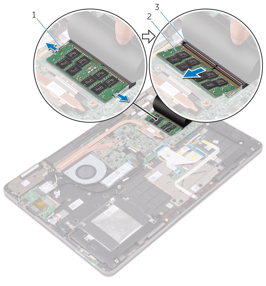 3 Skyv og ta minnemodulen ut av minnemodulsporet. Figur 5.