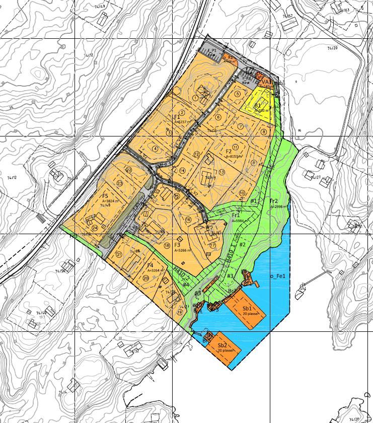 Forslag til planprogram Moneheia boligområde del av område B2 Side 12 av 20 5.2 Reguleringsplaner Områdene på østsiden av fylkesveien er i dag uregulert.