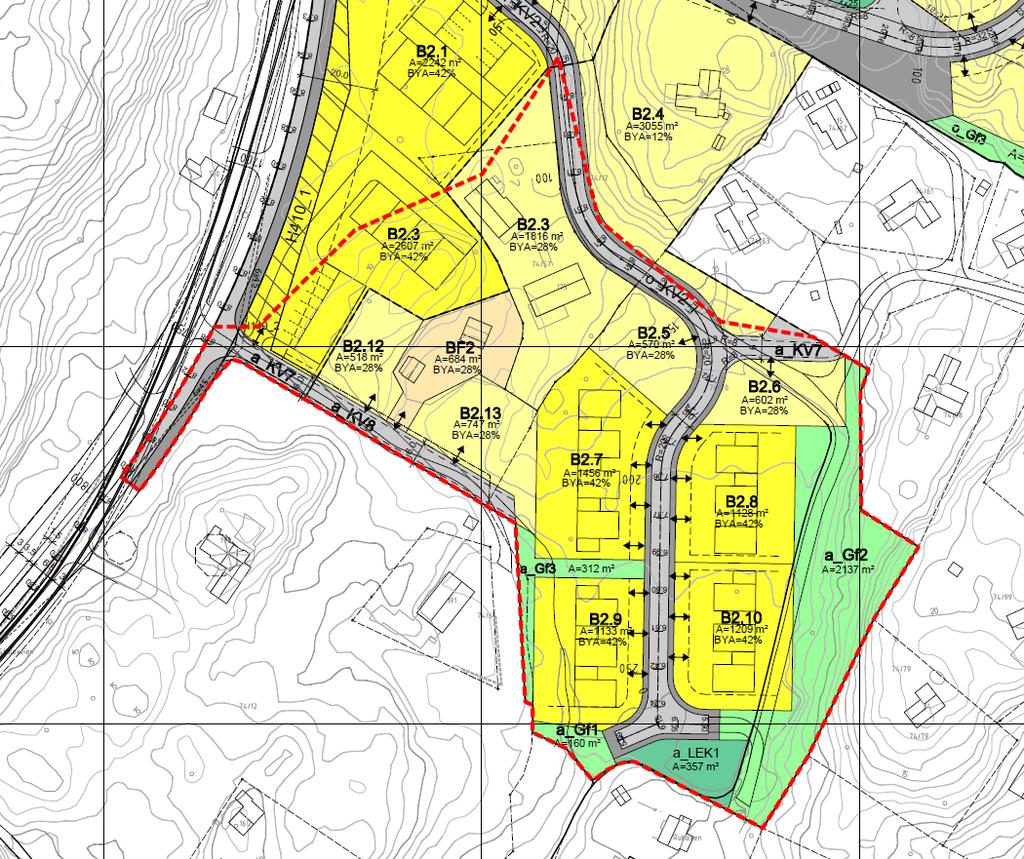 Forslag til planprogram Moneheia boligområde del av område B2 Side 5 av 20 Bildet under viser den del av planen som ligger utenfor område avsatt til boligformål i kommuneplanens arealdel.