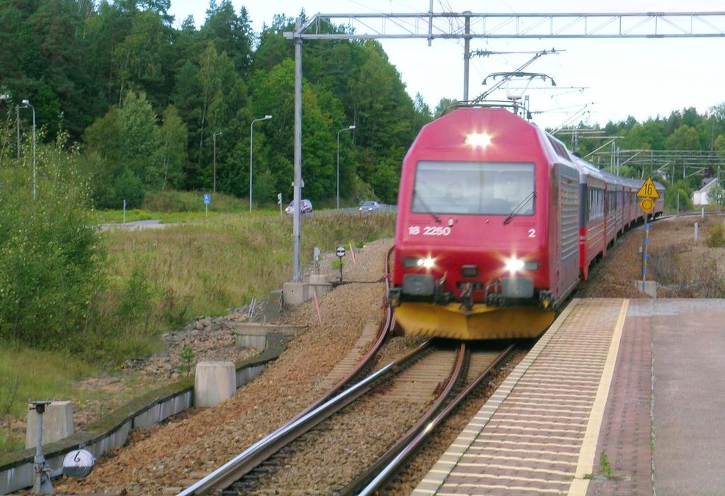 Tog- og personbiltrafikk Norge IC-tog Oslo-Halden 2017: Gjennomsnittlig reisedistanse: Passasjerer i toga (gjen.